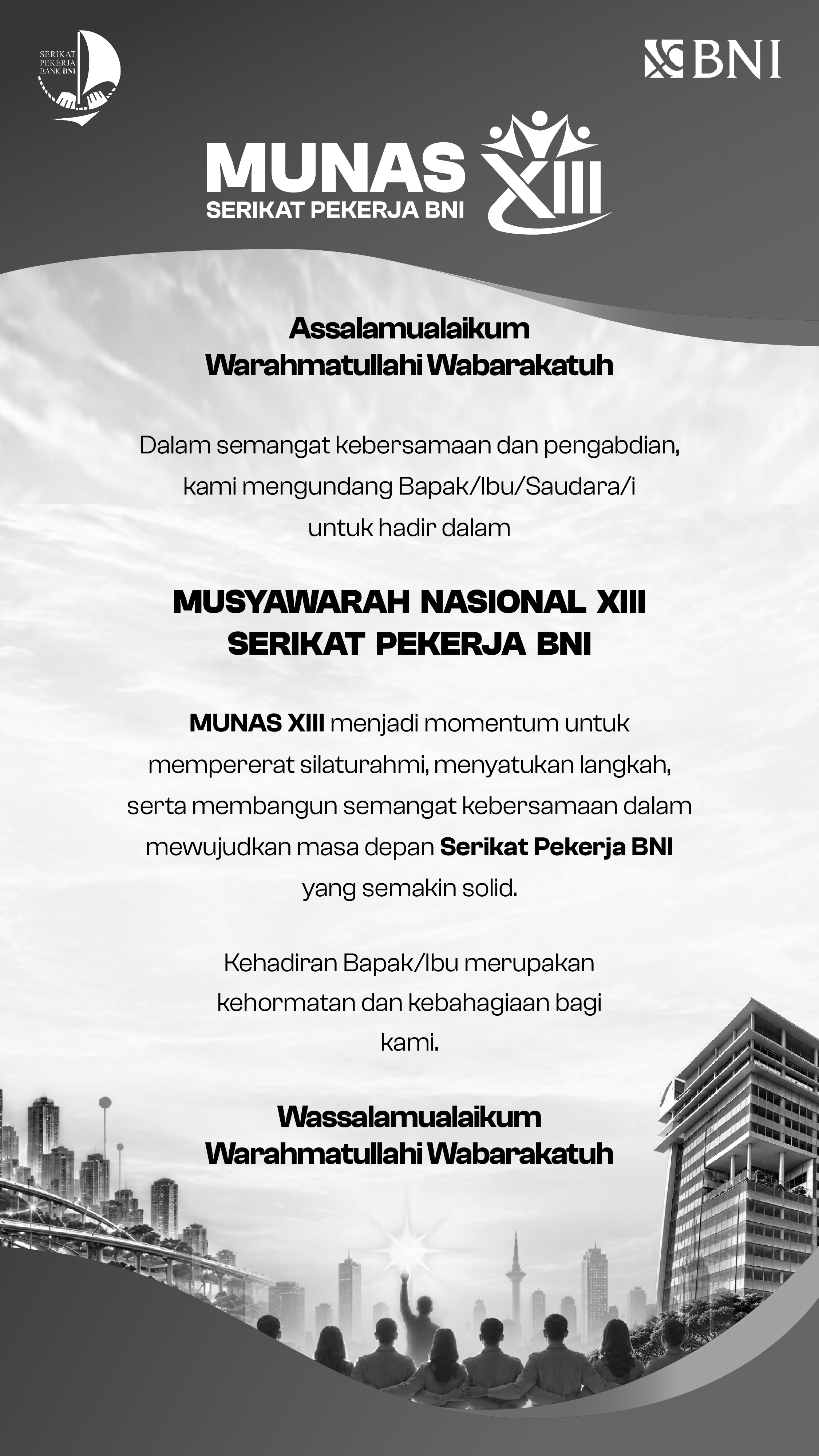 Sambutan dan Undangan Munas XIII SP BNI