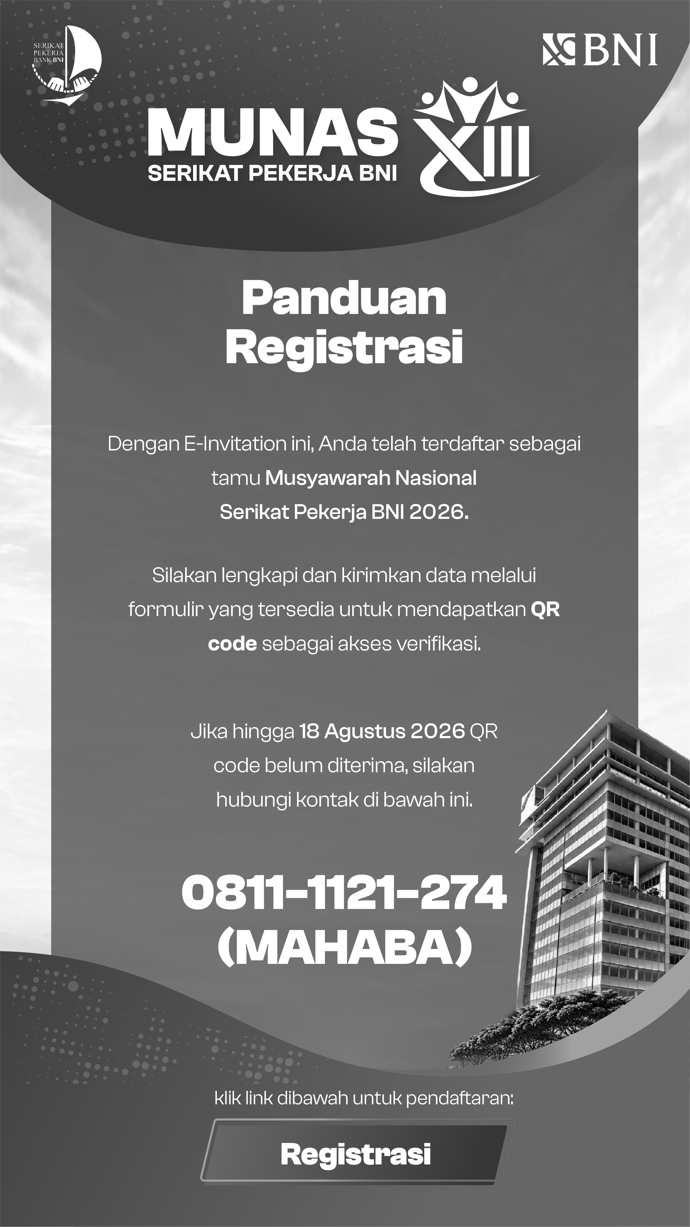 Panduan Registrasi & Kontak Munas XIII SP BNI